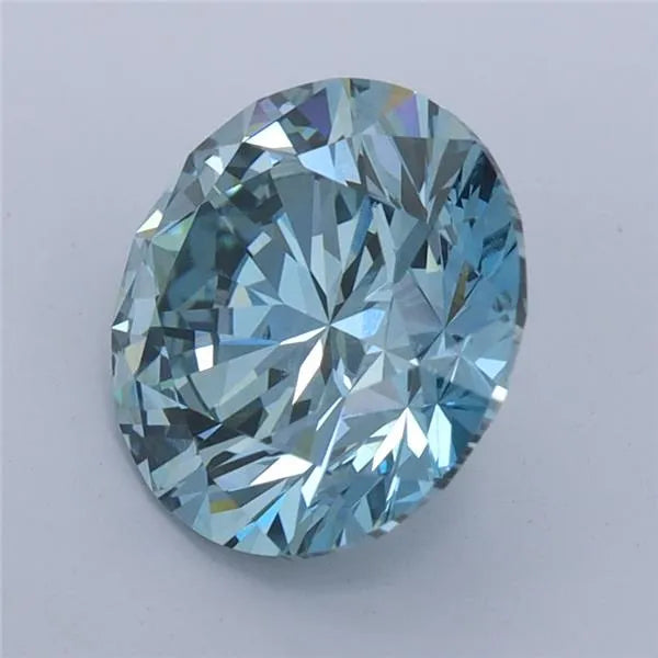 3.08ct Round Lab Grown Diamond (Colour Fancy Intense Blue, Clarity VS2, Cut ID, IGI Certified)