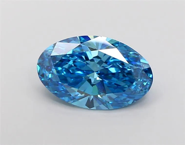 4.08ct Oval Lab Grown Diamond (Colour Fancy Vivid Blue, Clarity VS1, IGI Certified)