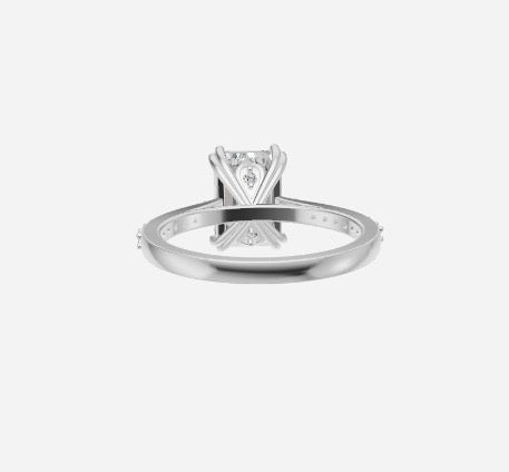 14K WG 1.5 CT Radiant D VVS1 Size 5.5 Lab grown ring