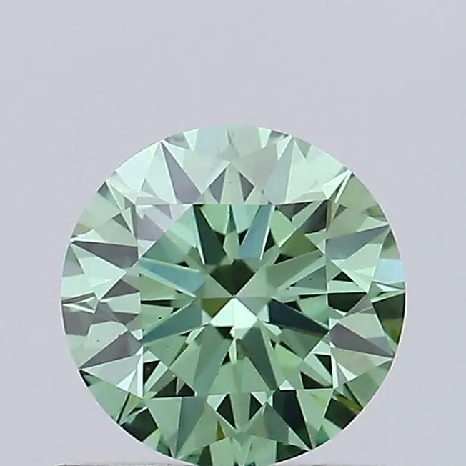 0.54ct Round Lab Grown Diamond (Colour Fancy Vivid Green, Clarity VS1, Cut ID, IGI Certified)