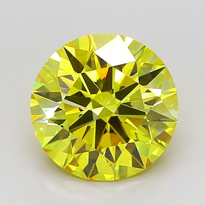 Round 1.51ct Fancy Vivid Yellow VVS1 IGI #LG737536571