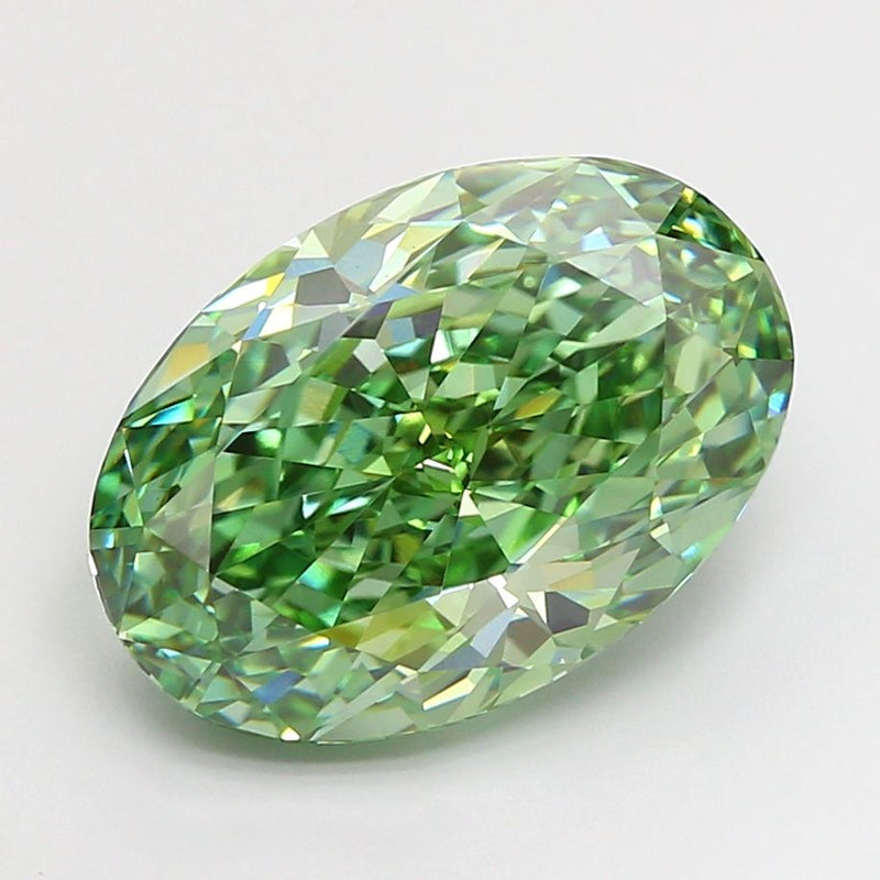 Oval 5.53ct Fancy Vivid Green VVS2 IGI #LG761547472