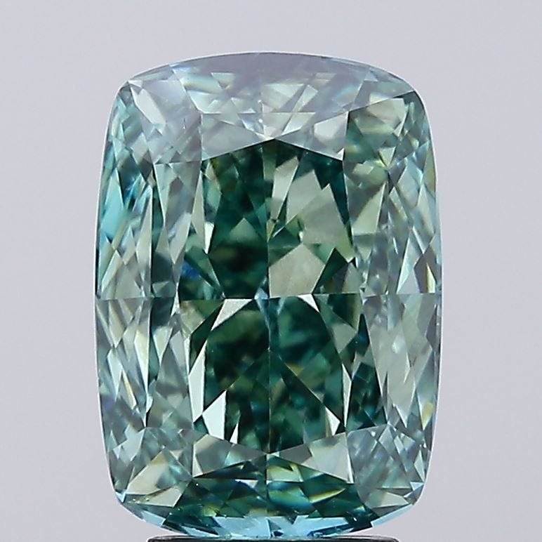Cushion modified 5.03ct Fancy Vivid Green SI1 IGI #LG752501715