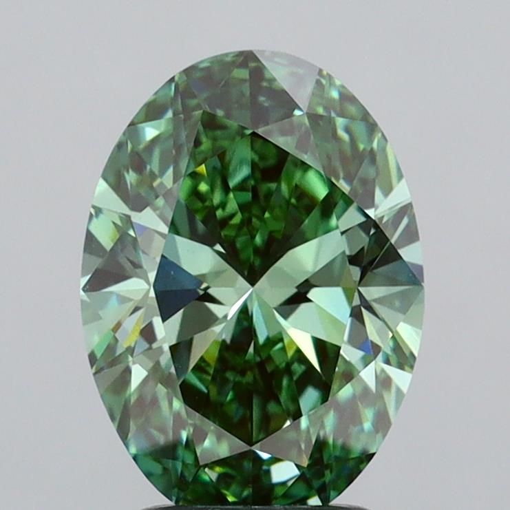 Oval 2.5ct Fancy Vivid Green VVS2 IGI #LG783628589