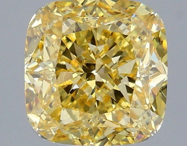 Cushion modified 3.07ct Fancy Vivid Yellow VVS2 IGI #LG762582013