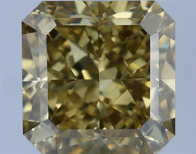 Square radiant 3.06ct Fancy Dark Brown Greenish Yellow VVS2 GIA #7372974321