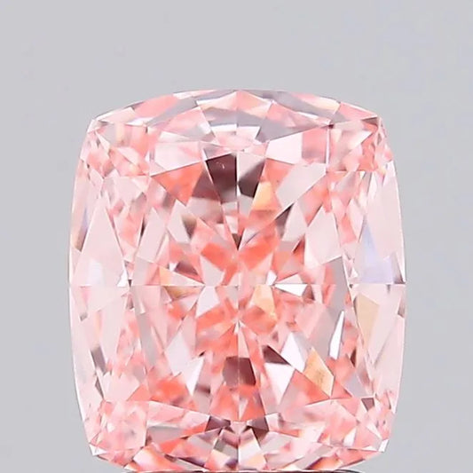 2.03ct Cushion modified Lab Grown Diamond (Colour Fancy Vivid Orangey Pink, Clarity VVS2, IGI Certified)