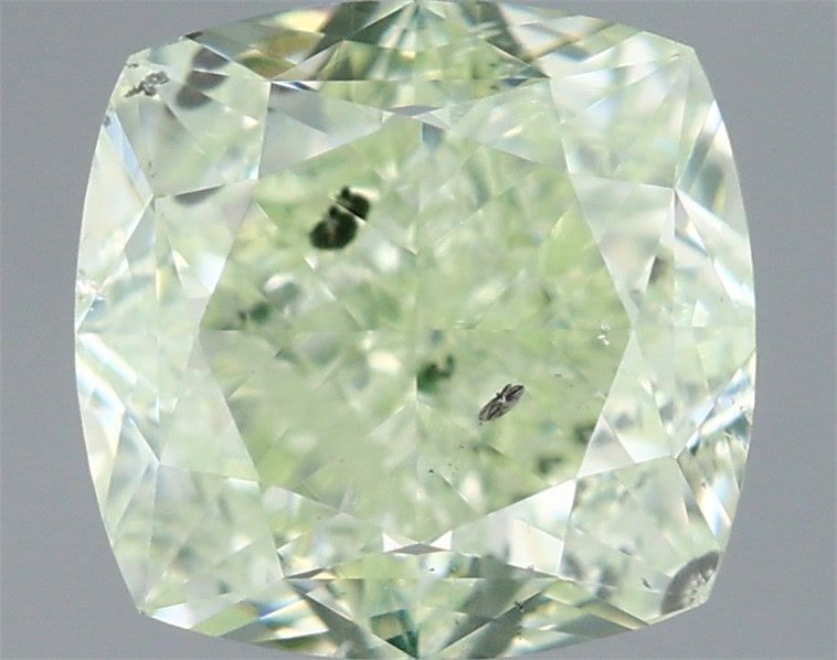Cushion brilliant 1.5ct Fancy Green I1 GIA #2527733379
