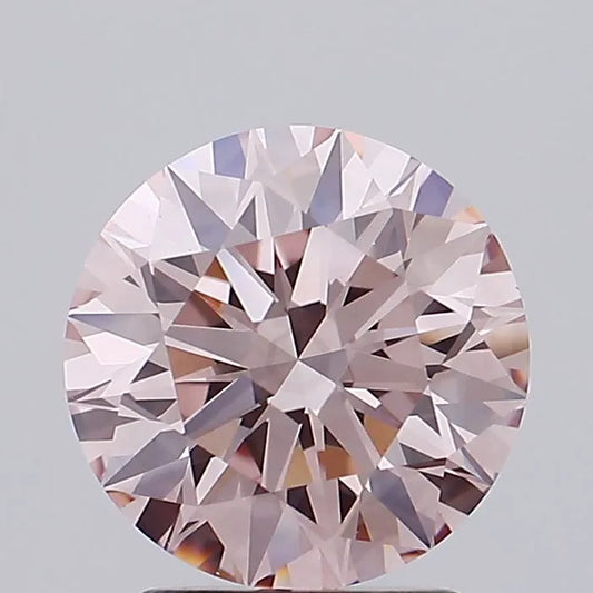 2.24ct Round Lab Grown Diamond (Colour Fancy Intense Brownish Pink, Clarity VS2, Cut ID, IGI Certified)