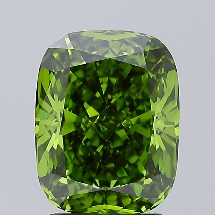 Cushion modified 2.59ct Fancy Vivid Green VS1 IGI #LG686503027