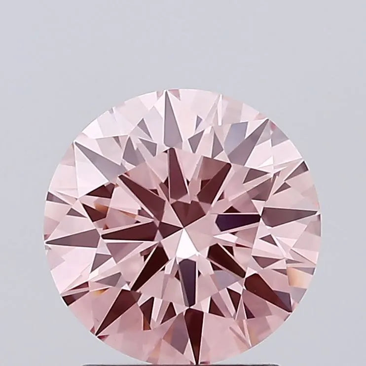 1.60ct Round Lab Grown Diamond (Colour Fancy Intense Brownish Pink, Clarity VVS2, Cut ID, IGI Certified)