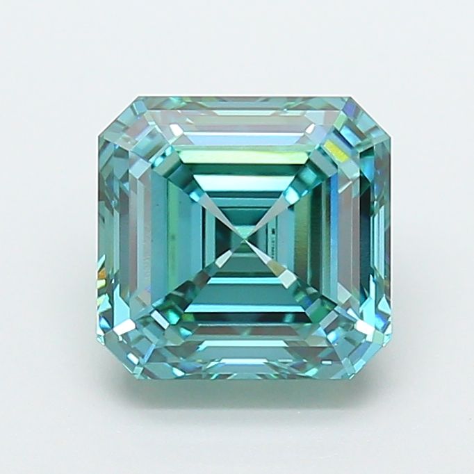 Asscher 3.02ct Fancy Vivid Blueish Green VS1 IGI #LG788648614
