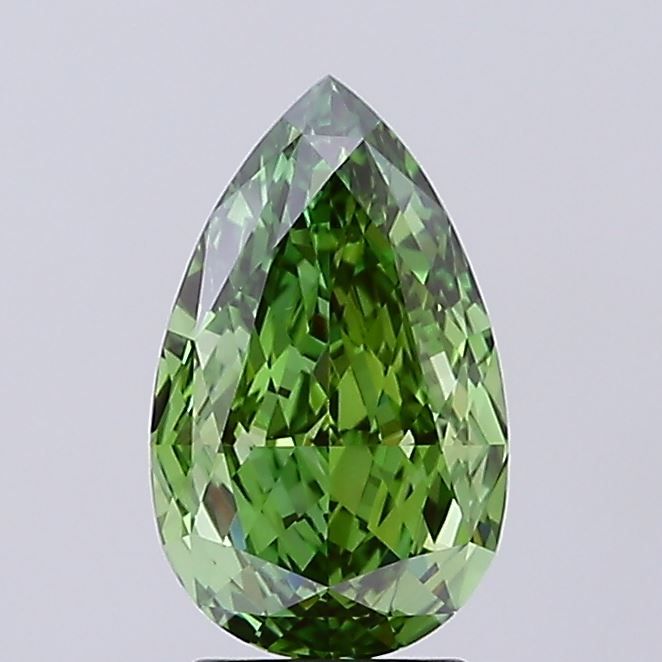 Pear 2.68ct Fancy Vivid Green VS1 IGI #LG771641175