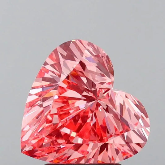 3.01ct Heart Lab Grown Diamond (Colour Fancy Vivid Pink, Clarity VVS2, IGI Certified)