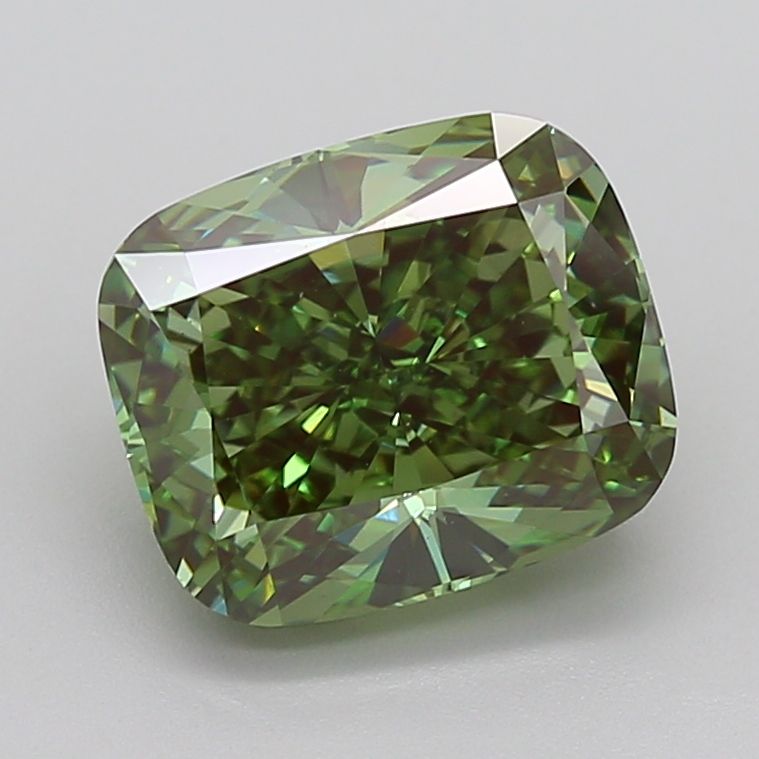 Cushion modified 4.19ct Fancy Vivid Green VS1 IGI #LG696529331
