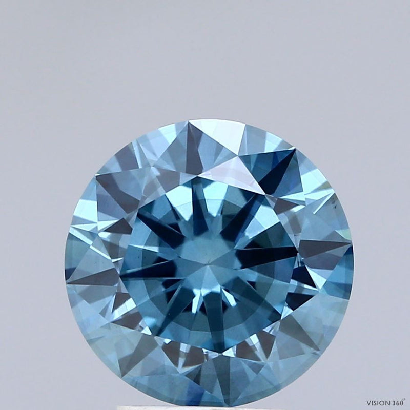 Round 3.64ct Fancy Vivid Blue SI1 IGI #LG779629624