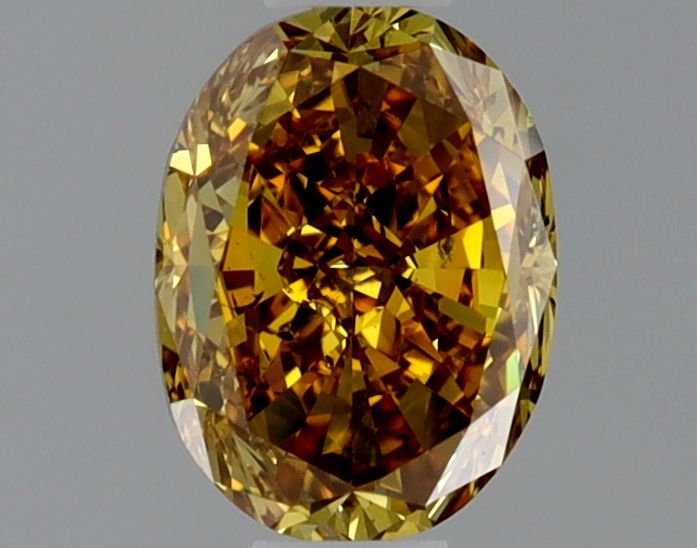 Oval 0.51ct Fancy Deep Brownish Orangey Yellow SI1 GIA #2221581313