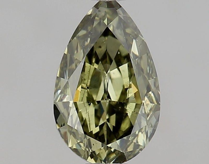 Pear 0.72ct Fancy Deep Grayish Yellowish Green SI2 GIA #6501252627