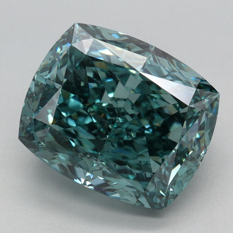 Cushion modified 4.16ct Fancy Vivid Green VVS2 IGI #LG655414701