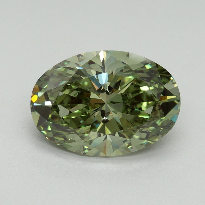 Oval 3.05ct Fancy Vivid Green VS2 IGI #LG713580295