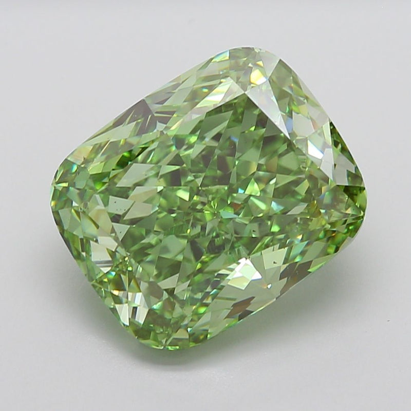 Cushion modified 13.32ct Fancy Vivid Green VS2 IGI #LG737589959