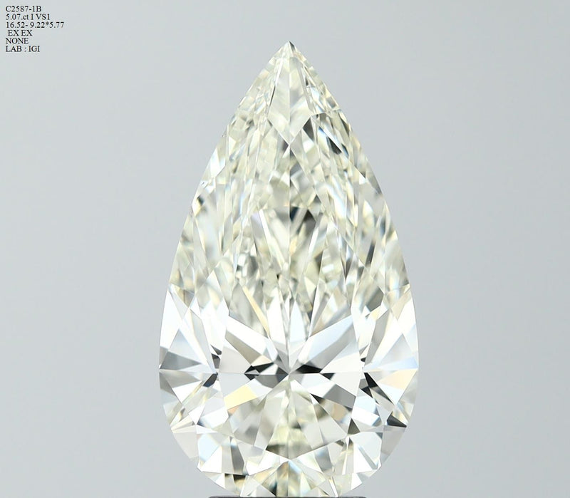 Pear 5.07ct I VS1 IGI #758547828