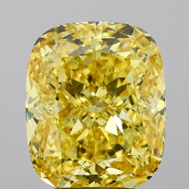 Cushion modified 4.1ct Fancy Vivid Yellow VS1 IGI #LG756509274
