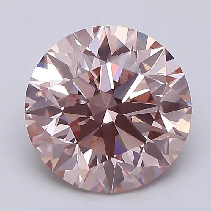 3.06ct Round Lab Grown Diamond (Colour Fancy Pink, Clarity VS2, Cut ID, IGI Certified)