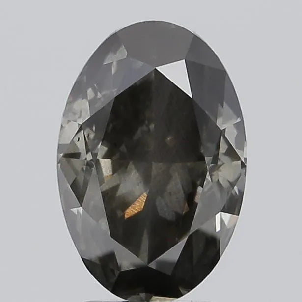 3.36ct Oval Lab Grown Diamond (Colour Fancy Deep Gray, Clarity I1, IGI Certified)