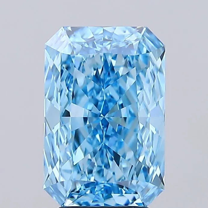 3.58ct Radiant Lab Grown Diamond (Colour Fancy Vivid Blue, Clarity VVS2, IGI Certified)