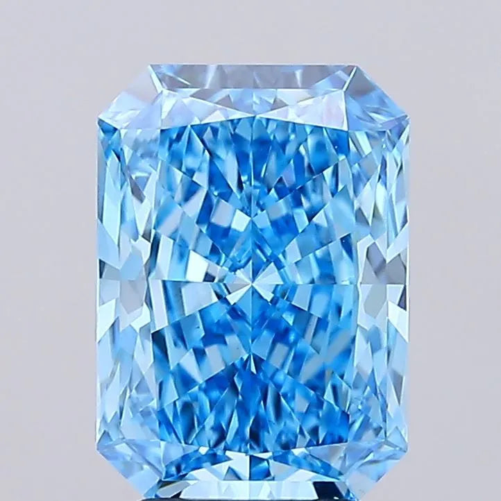 3.59ct Radiant Lab Grown Diamond (Colour Fancy Vivid Blue, Clarity VVS2, IGI Certified)