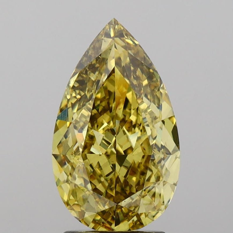 Pear 4.02ct Fancy Intense Gray Yellow VS2 IGI #LG717592606