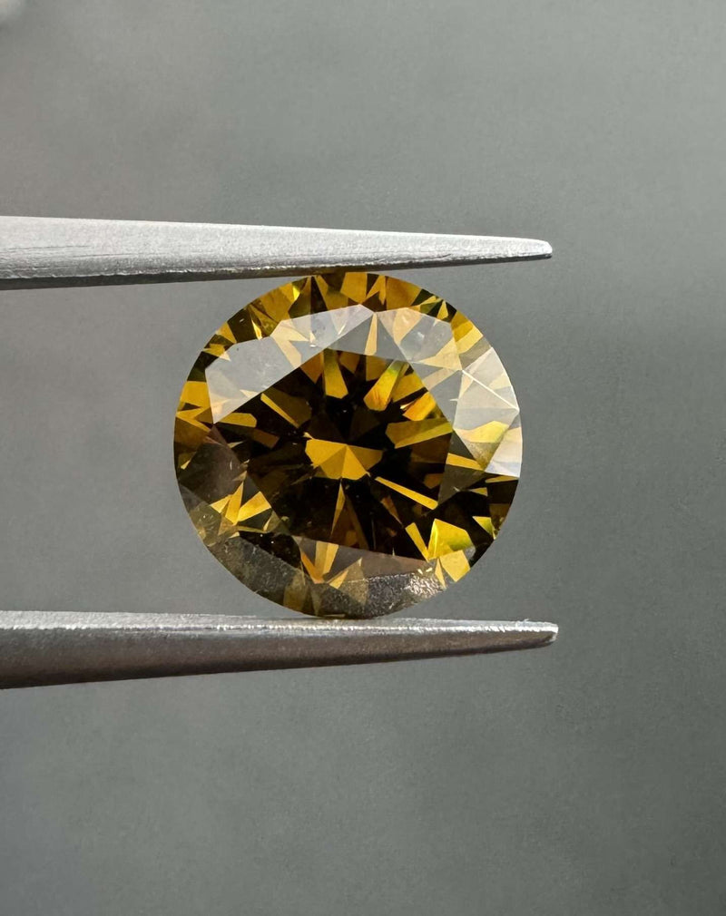 Round 2.05ct Fancy Deep Brownish Yellow VVS2 GIA #5166142307