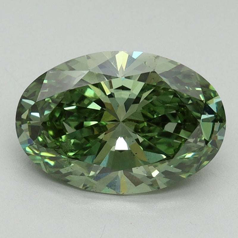 Oval 2.18ct Fancy Vivid Green VS2 IGI #LG710588752