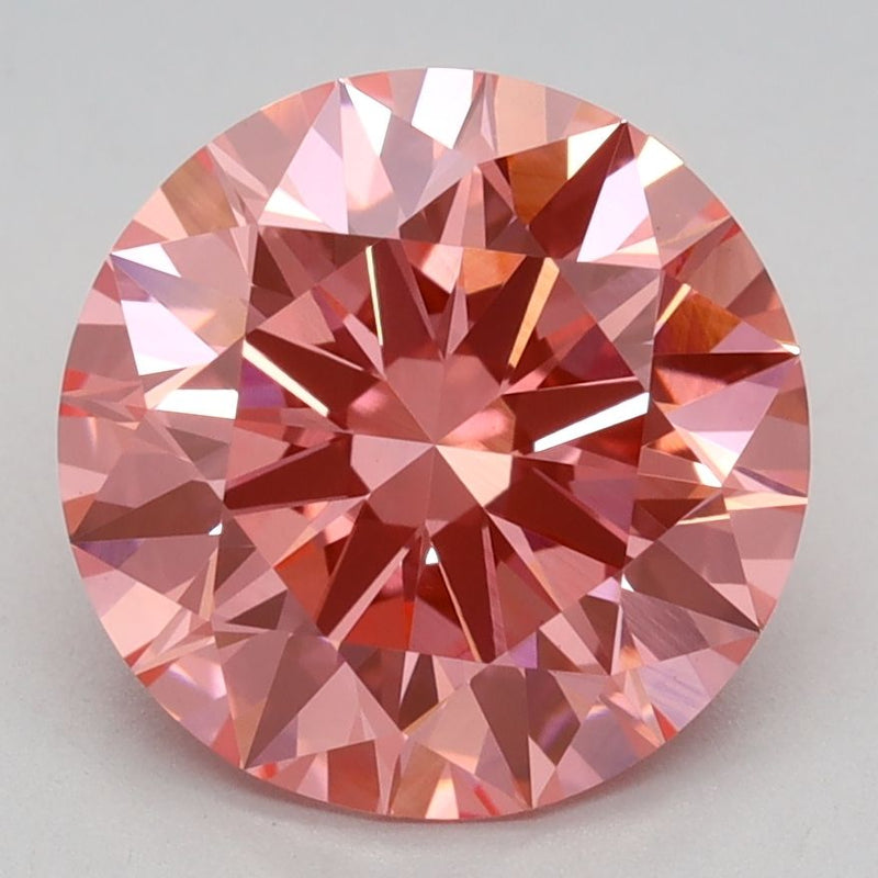 Round 2.59ct Fancy Vivid Pink VVS2 IGI #LG710552654