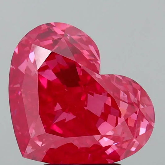 4.07ct Heart Lab Grown Diamond (Colour Fancy Vivid Pink, Clarity VS1, IGI Certified)