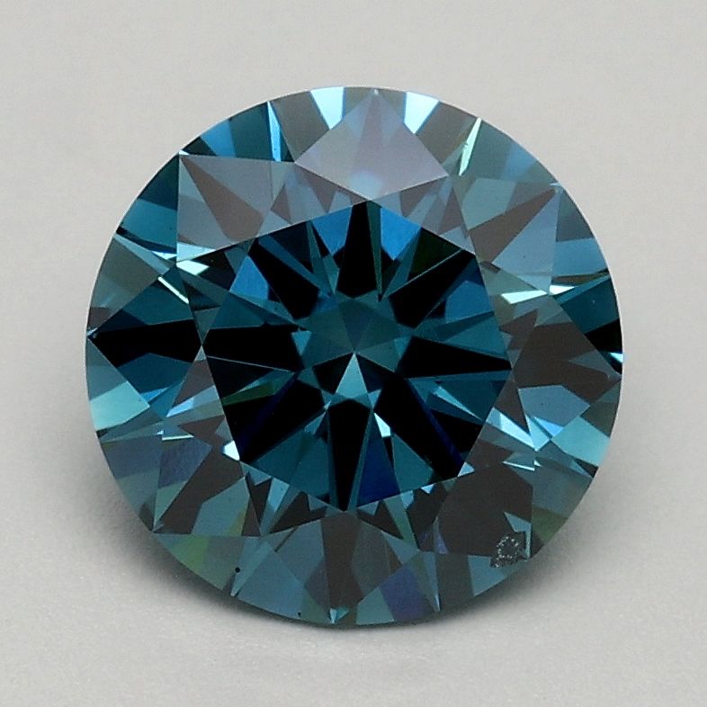 Round 1.31ct Fancy Vivid Green Blue SI1 IGI #LG450049526
