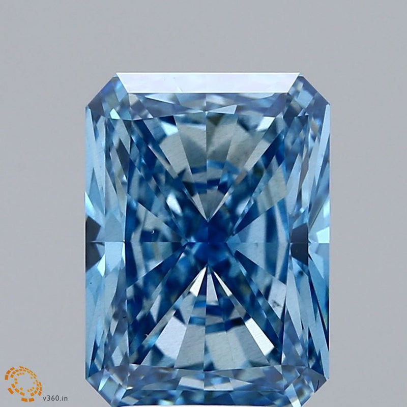 Radiant 4.01ct Fancy Vivid Blue VS2 IGI #LG603346988