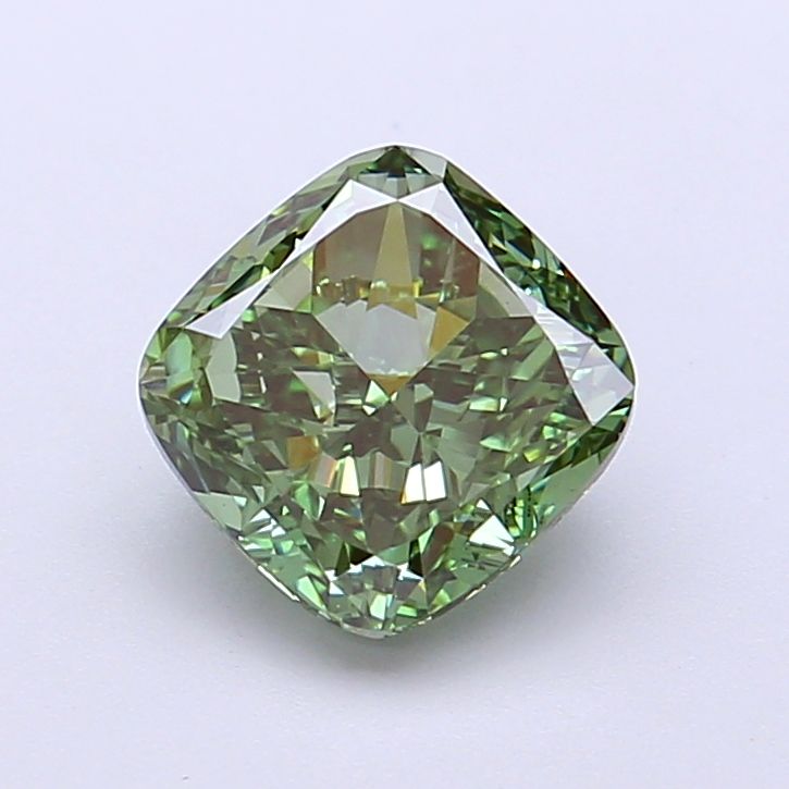 Cushion modified 1.77ct Fancy Vivid Green VVS2 IGI #LG700517074