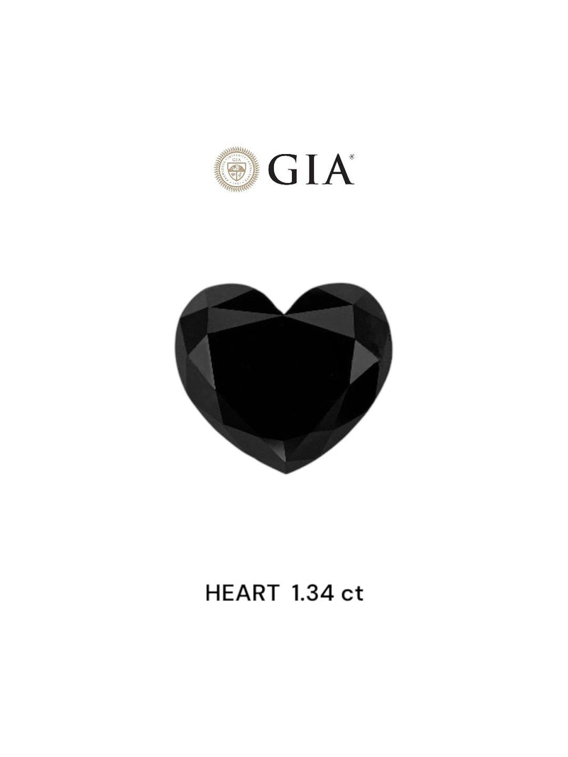Heart 1.34ct Fancy Black VVS2 GIA #6501703359