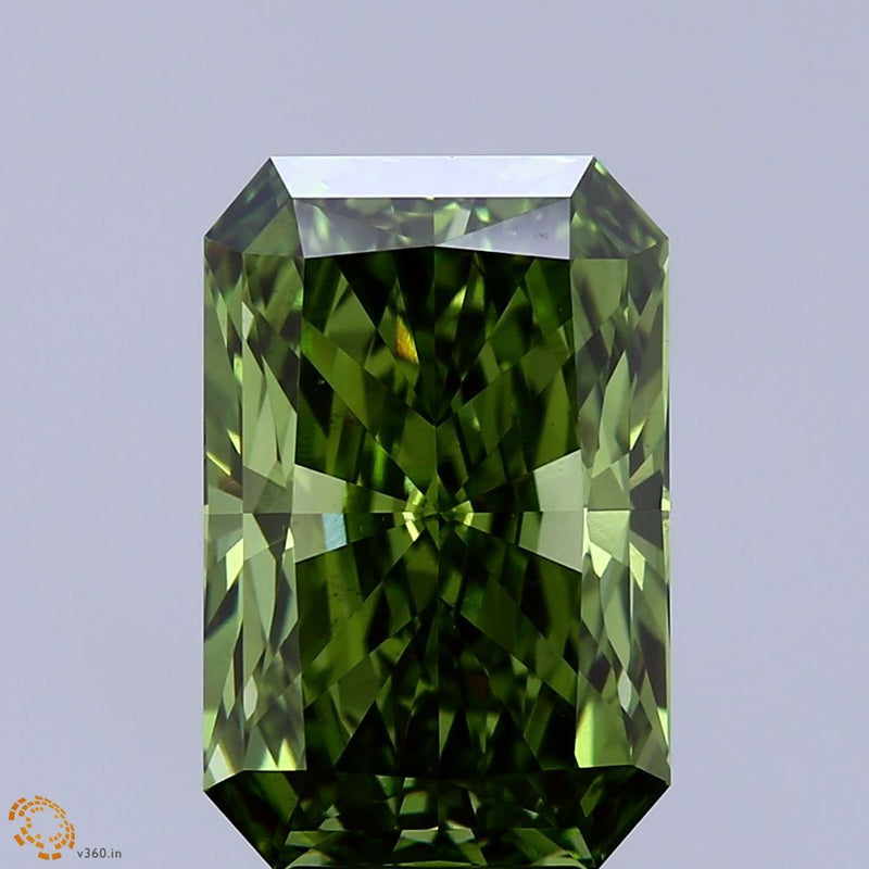 Radiant 5.87ct Fancy Vivid Green VS1 IGI #LG715510614