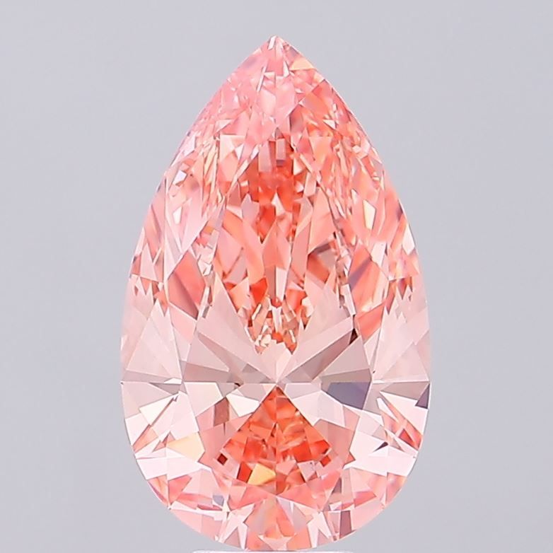 Pear 8.02ct Fancy Vivid Orange Pink VS1 IGI #LG689558825