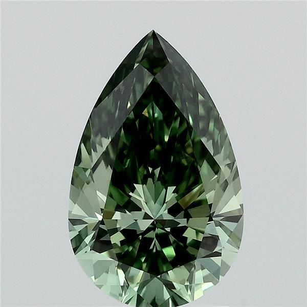 Pear 2.1ct Fancy Vivid Green VVS2 IGI #LG732550484