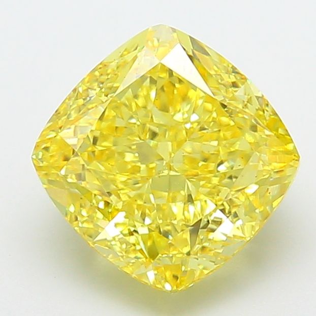 Cushion modified 5.09ct Fancy Vivid Yellow VS1 IGI #LG778670925