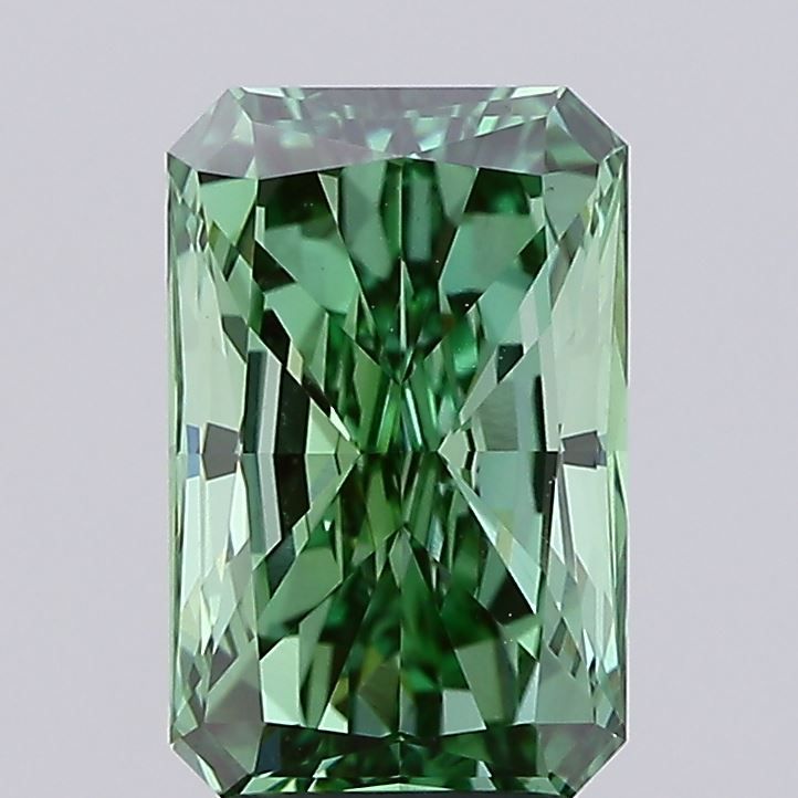 Radiant 2.52ct Fancy Vivid Green VVS2 IGI #LG756515253