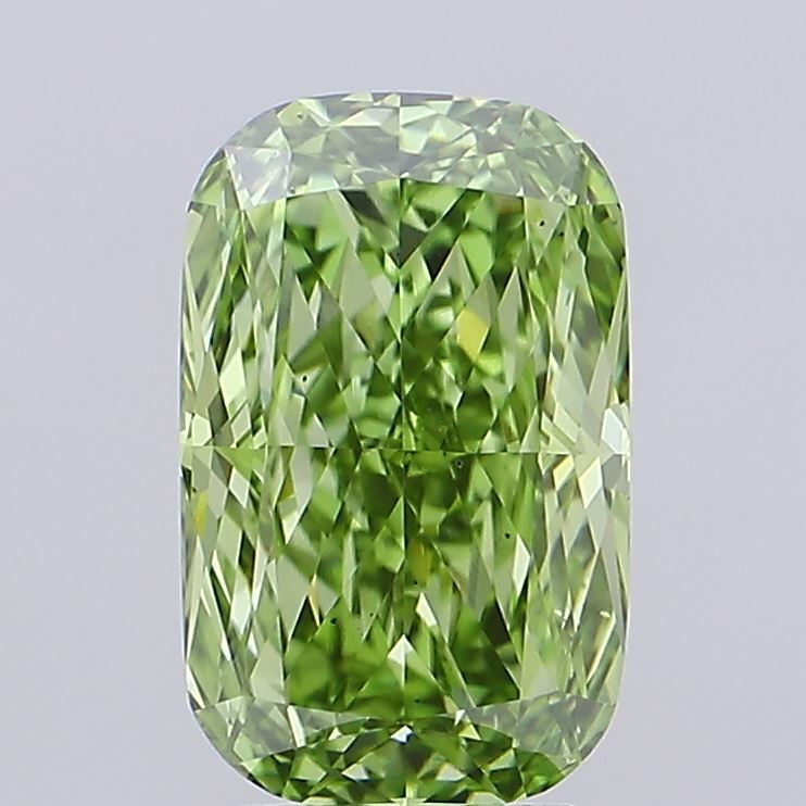Cushion modified 3.5ct Fancy Vivid Green VS2 IGI #LG737568330