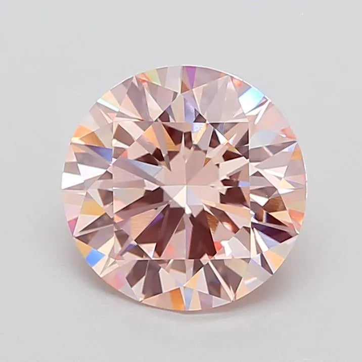 4.08ct Round Lab Grown Diamond (Colour Fancy Pink, Clarity VVS2, Cut ID, IGI Certified)