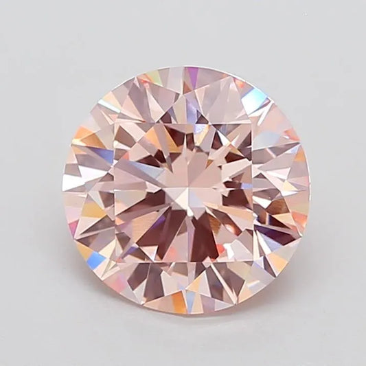 4.08ct Round Lab Grown Diamond (Colour Fancy Pink, Clarity VVS2, Cut ID, IGI Certified)