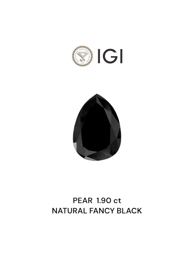 Pear 1.9ct Fancy Black  IGI #636436209