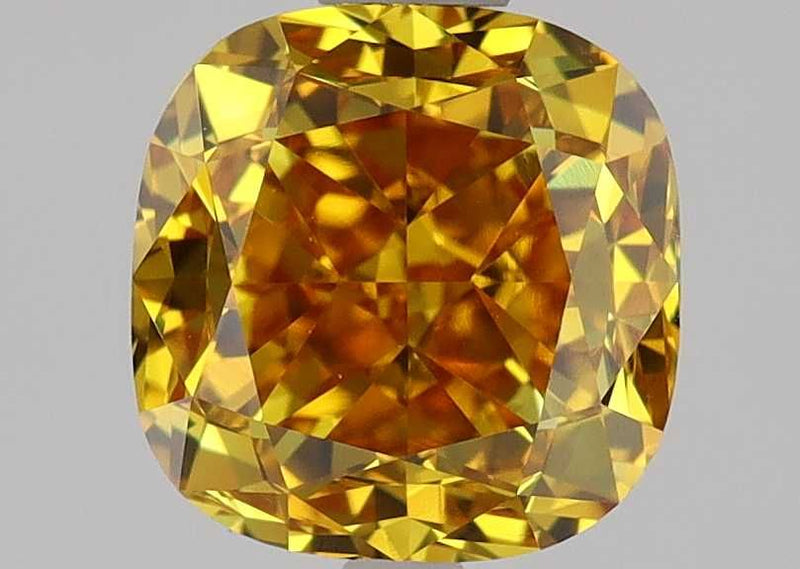 Cushion brilliant 1.12ct Fancy Vivid Yellow Orange VS2 GIA #5231756064